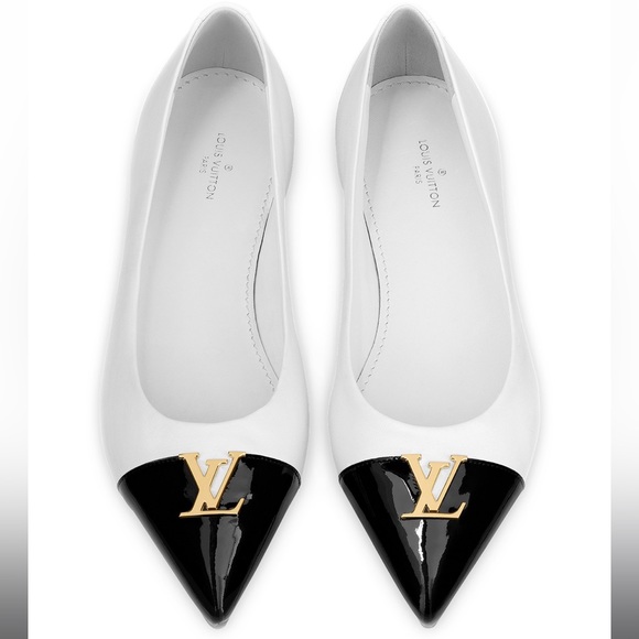 NWT Louis Vuitton Black and White Capucines Ballerina flats blanc - Picture 1 of 5